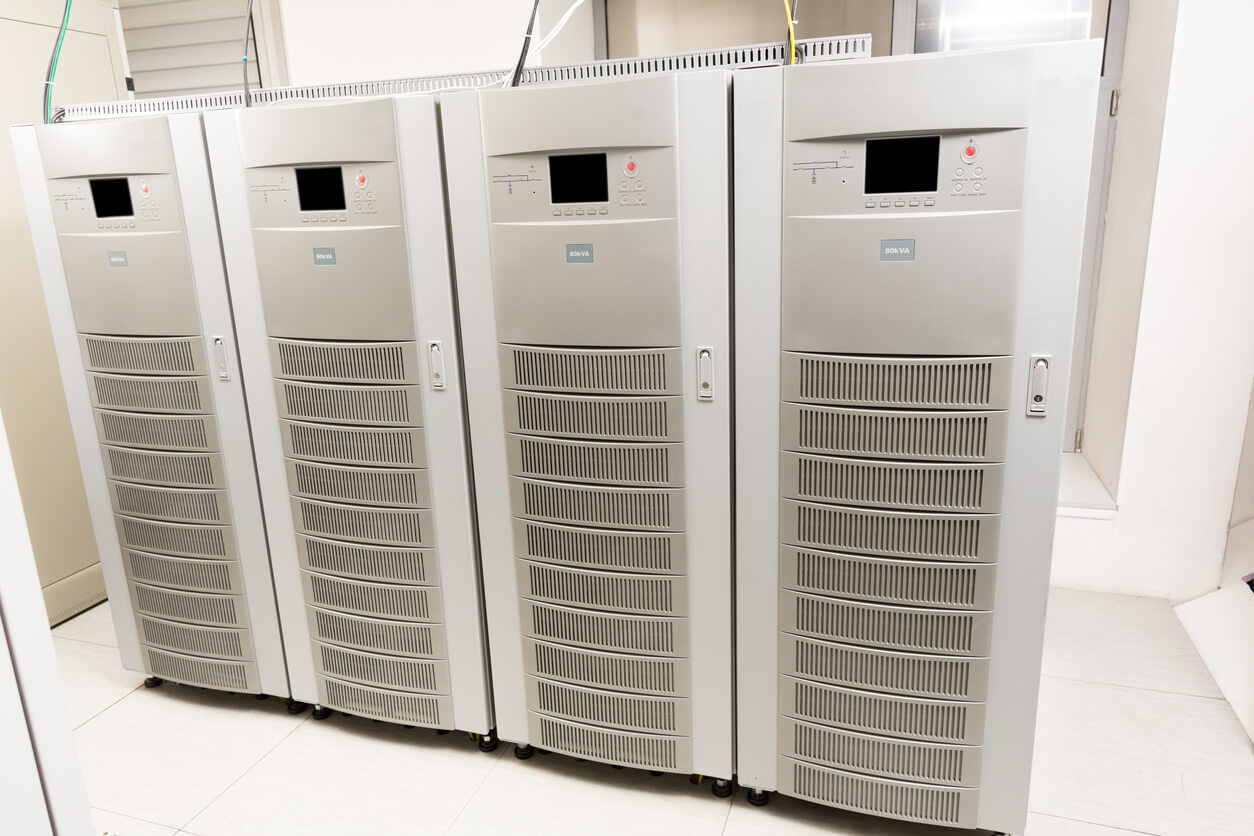 4 batteries in a utility room