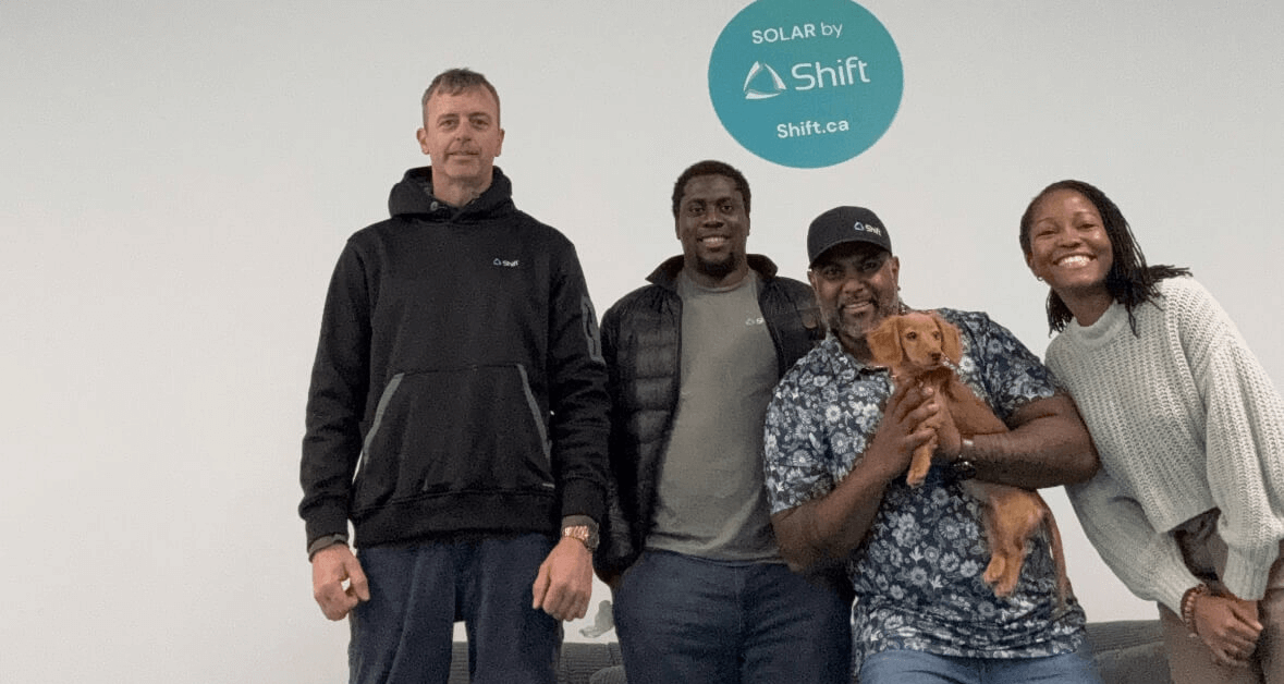 Group shot of 4 team members. A 